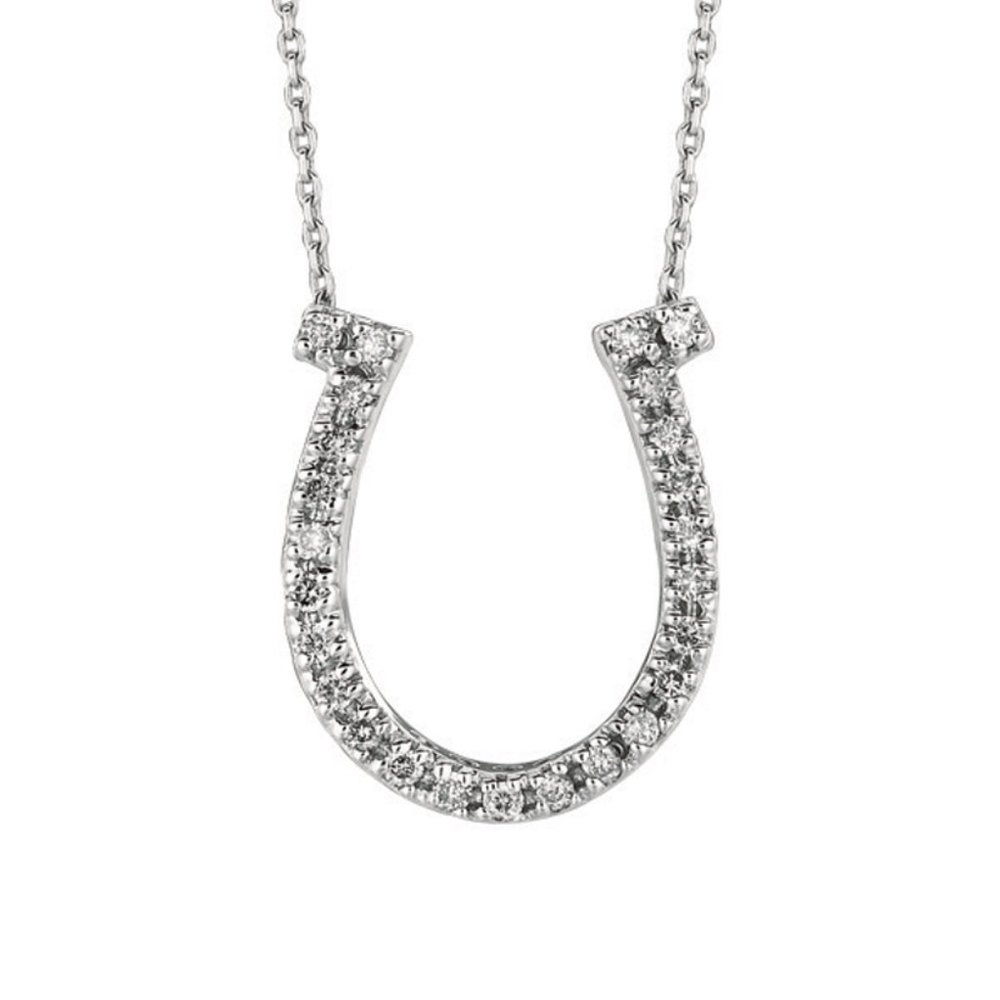 0.25 Carat Natural Diamond Horseshoe Necklace